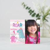 Budget Foto's Girl Birthday Uitnodiging (Staand voorkant)