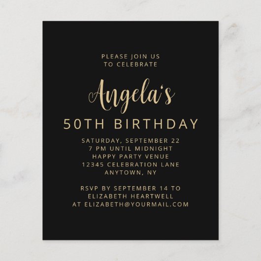 Budget Foto's Proost 50ste verjaardag Uitnodiging (Achterkant)