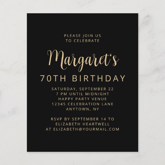 Budget Foto's Proost 70e verjaardag Uitnodiging (Achterkant)