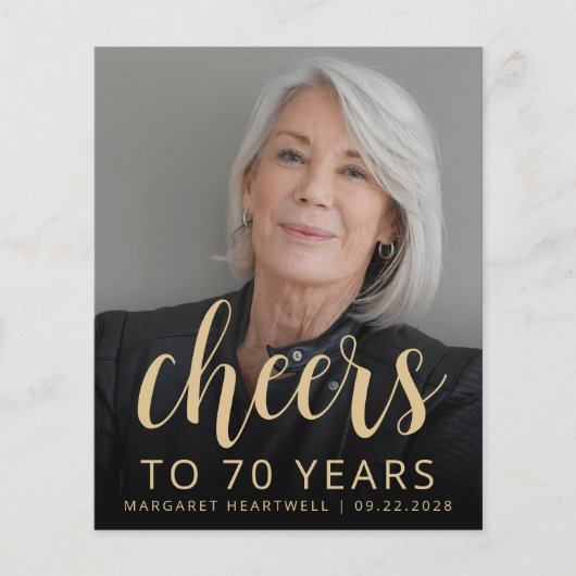 Budget Foto's Proost 70e verjaardag Uitnodiging (Voorkant)