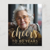 Budget Foto's Proost 80ste verjaardag Uitnodiging (Voorkant)