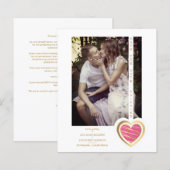 Budget Foto's van Elegant Hot Pink & Gold Heart (Voorkant / Achterkant)