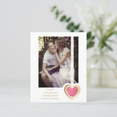 Budget Foto's van Elegant Hot Pink & Gold Heart (Staand voorkant)