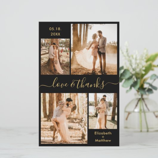 Budget Fotoscript Black Gold Weduwen Dank u (Staand voorkant)