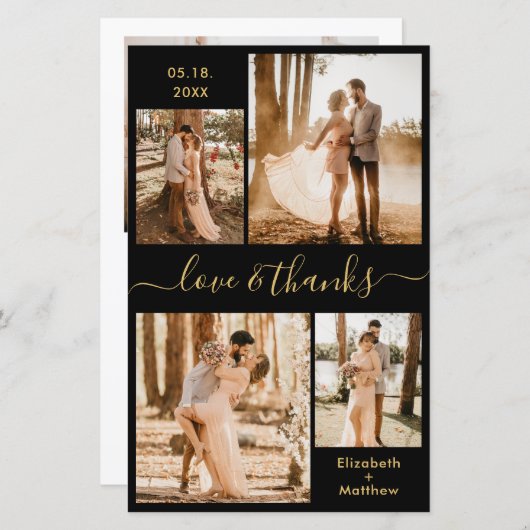 Budget Fotoscript Black Gold Weduwen Dank u (Voorkant / Achterkant)