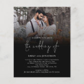 Budget Fotoscript QR Code Bruiloft Zwart Uitnodige (Voorkant)