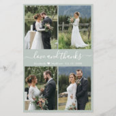 Budget Fotoscript Sage Green Wedding Bedankt (Voorkant)