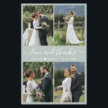 Budget Fotoscript Sage Green Wedding Bedankt<br><div class="desc">Elegant, minimalistisch grijs en wit met briefjes 4 foto collage gepersonaliseerde bruiloft bedankt u gepersonaliseerde betaalbare THIN-kaart met laag budget. *** GELIEVE OPMERKING, SCHROL NAAR BUITEN VOOR MEER INFO!** Stijlvolle bruiloft bedankt voor de sjabloon met vier (4) foto aan de voorzijde en één (1) foto aan de achterzijde. Met de...</div>