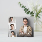 Budget Fotostrip Afstudeerfeest Uitnodiging (Staand voorkant)