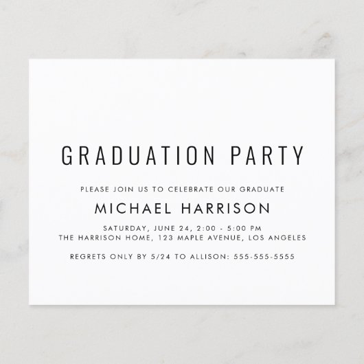 Budget Fotostrip Afstudeerfeest Uitnodiging (Achterkant)