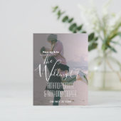 Budget fototrouwkaart informatie uitnodiging briefkaart (Staand voorkant)