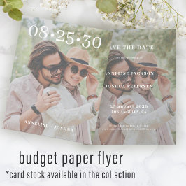 Budget fototypography trouwkaart save the date fly flyer