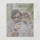 Budget fototypography trouwkaart save the date fly flyer (Achterkant)