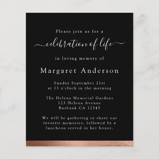 BUDGET Fotoviering van het leven - uitnodiging (Achterkant)