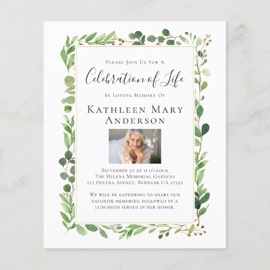 BUDGET Fotoviering van het leven - uitnodiging (Voorkant)