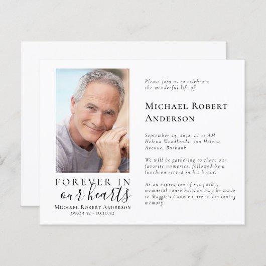 BUDGET Fotoviering van het leven - uitnodiging (Voorkant / Achterkant)