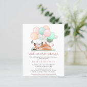 Budget Fox Aslapen Pink Virtueel Baby shower Uitno (Staand voorkant)