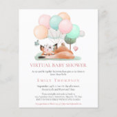 Budget Fox Aslapen Pink Virtueel Baby shower Uitno (Voorkant)