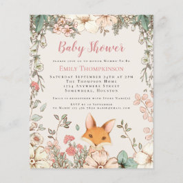 Budget  Fox Girl Baby shower nodigt uit