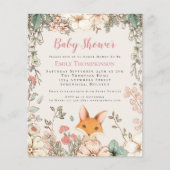 Budget  Fox Girl Baby shower nodigt uit (Voorkant)