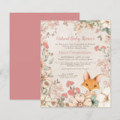 Budget Fox Girl Virtual Baby shower Invitation (Voorkant / Achterkant)