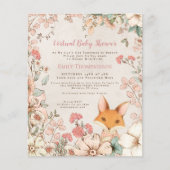 Budget Fox Girl Virtual Baby shower Invitation (Voorkant)