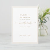 Budget Frame Save The Date Aankondiging Fotokaart (Staand voorkant)