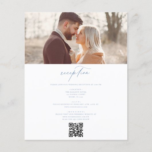 Budget Franse Foto QR Code Bruiloft (Achterkant)