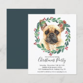Budget French Bulldog Dog kerstparty Invite (Voorkant / Achterkant)
