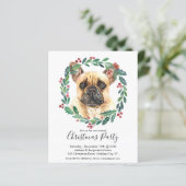 Budget French Bulldog Dog kerstparty Invite (Staand voorkant)
