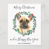 Budget French Bulldog Dog Merry Briefkaart (Voorkant)