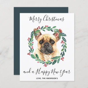 Budget French Bulldog Dog Merry kerstKaart