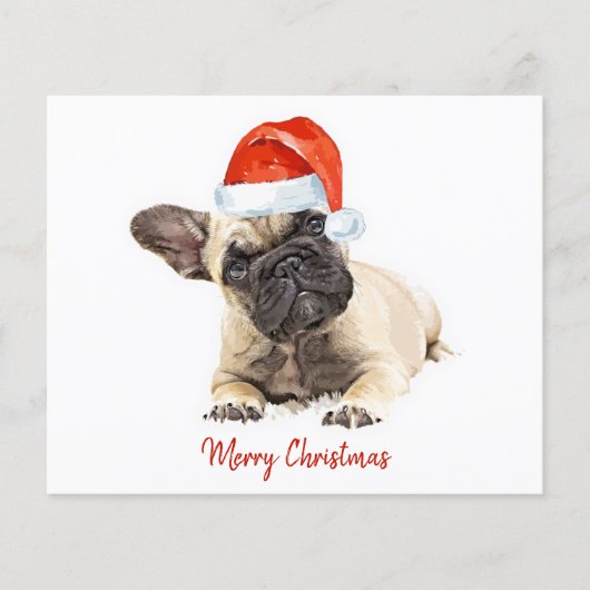Budget French Bulldog Puppy Kerstmis Cute Dog (Voorkant)