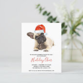 Budget French Bulldog Santa Dog Holiday Invite (Staand voorkant)