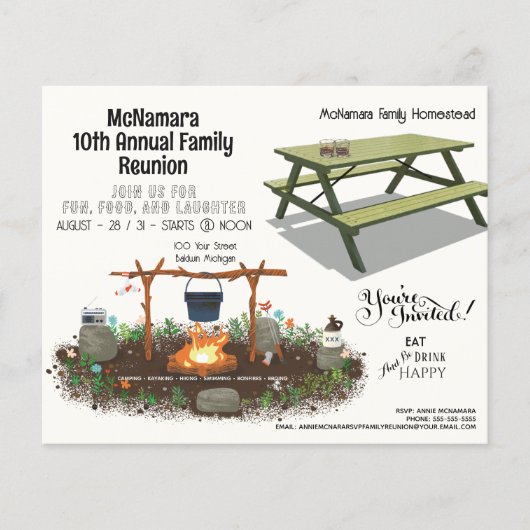 Budget Friendly Family Reunion Invitation Flyer (Voorkant)