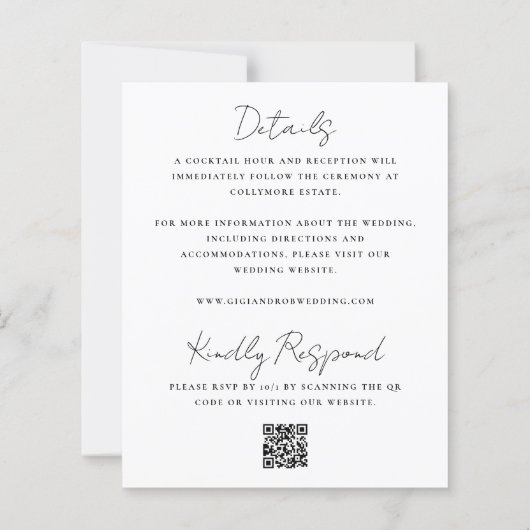 Budget Friendly Two-Sided Wedding Invitation (Achterkant)