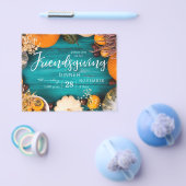 Budget Friendsgiving-avondmaal blauw pompoen Flyer (Enkel)