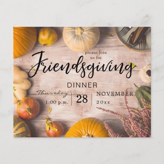 Budget Friendsgiving Dinner Feast Pumpkin Flyer (Voorkant)
