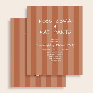 Budget Friendsgiving Grappig Voedsel Coma Oranje Flyer