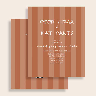 Budget Friendsgiving Grappig Voedsel Coma Oranje Flyer