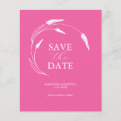 Budget fuchsia bruiloft Save the date Flyer (Voorkant)