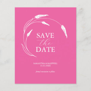 Budget fuchsia bruiloft Save the date Flyer