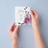 BUDGET Fuchsia Paars Roze Trouw Uitnodigingen Flyer (Hand)