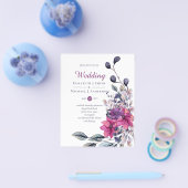 BUDGET Fuchsia Paarse roze bruiloft nodigt uit Flyer (Enkel)
