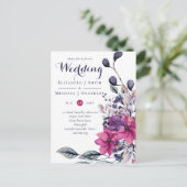 BUDGET Fuchsia Paarse Roze Trouw Uitnodigingen (Staand voorkant)