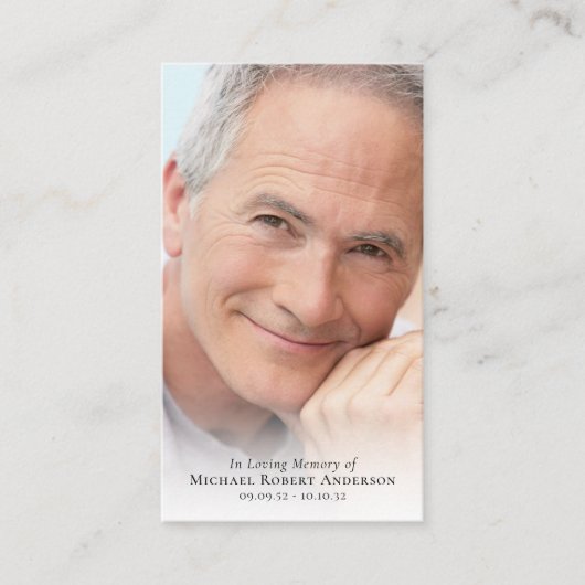 Budget Full Photo Memorial Prayer Kaart Contactkaartje (Voorkant)