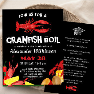 BUDGET Fun Crawfish Boil Afstuderen BBQ Uitnodigin