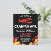 BUDGET Fun Crawfish Boil Afstuderen BBQ Uitnodigin (Staand voorkant)