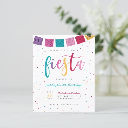 Budget Fun Mexicaans Script Fiesta kinderen Birthd (Staand voorkant)