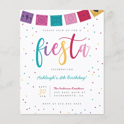 Budget Fun Mexicaans Script Fiesta kinderen Birthd (Voorkant)